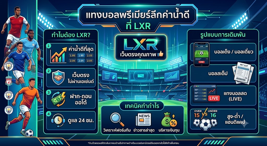 แทงบอลพรีเมียร์ลีกค่าน้ำดี ที่ LXR